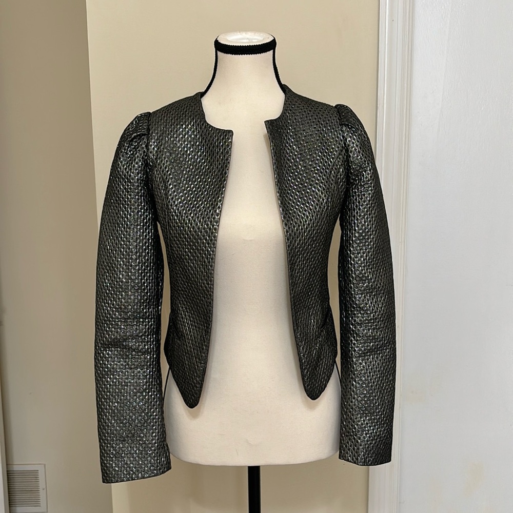 Maison Scotch & Soda Metallic Tweed Blazer Jacket Size P’tite